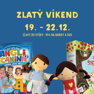 Ideme do finále a Zlatý víkend pred nami 😊 od 19. decembra do 22. decembra na vás čaká -30% na bábiky a DVD. Objednať si...